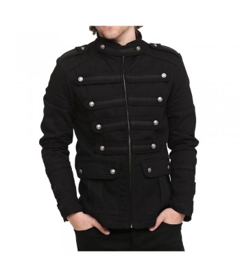 Men Gothic Military Jacket Vintage Goth Steampunk Military Style Jacket